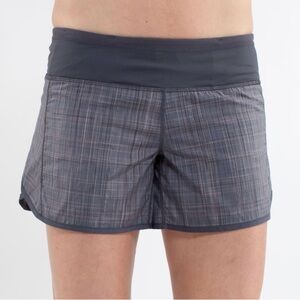 Lululemon Turbo Run Short Coal Pig Pink Shale Stripe / Coal Size: 4
